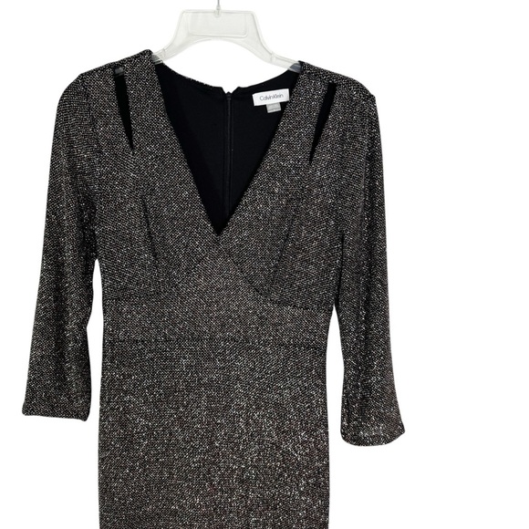 NWT Calvin Klein Womens Shimmer Cut Out Evening Dress Size 2 - Picture 12 of 14